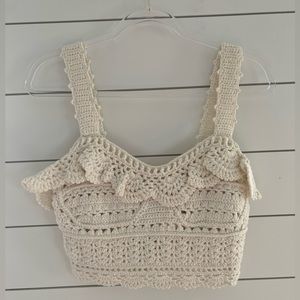 Sea knitted crop top
